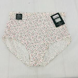 Laura Ashley Womens Microfiber Brief Panty Grey Pink Floral 1X Comfort